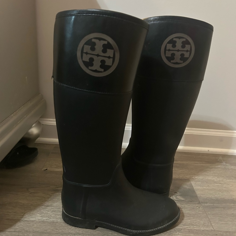 Tory Burch Black Rain Boots